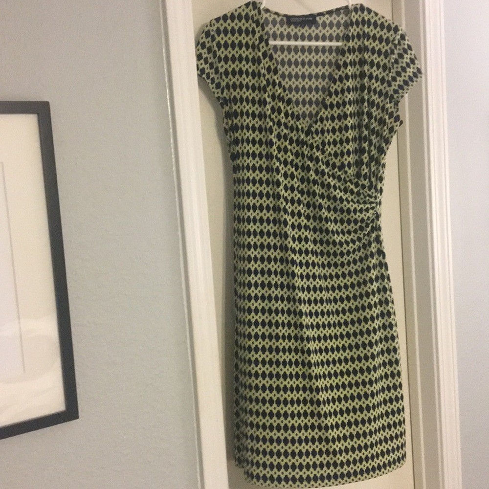 Green and black work dress